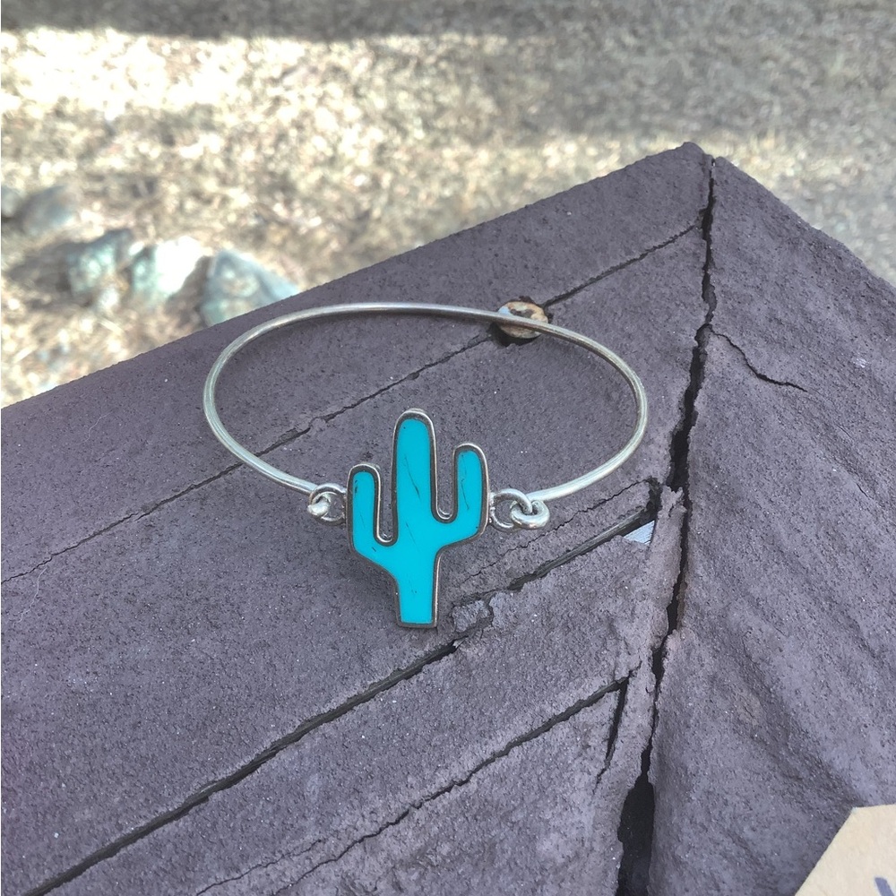 Turquoise Cactus Bangle Bracelet - Women Accessories seed and sage